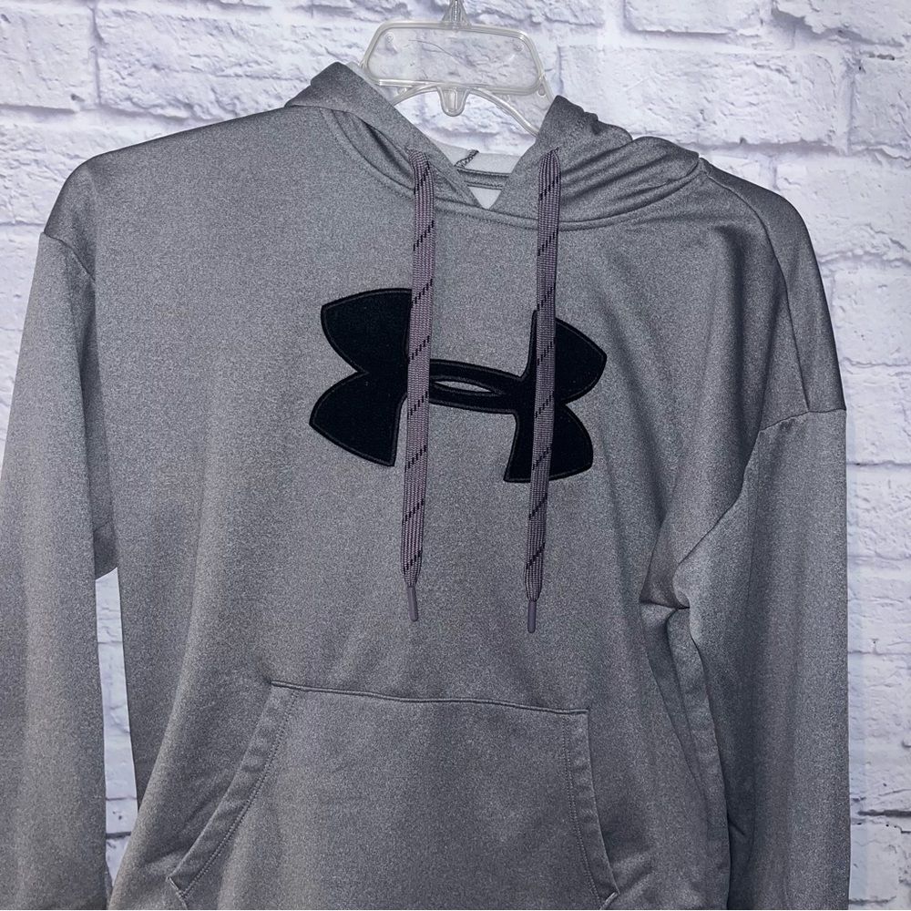 Women’s Grey Under Armour Hoodie sweatshirt small loose cold gear - Picture 8 of 10